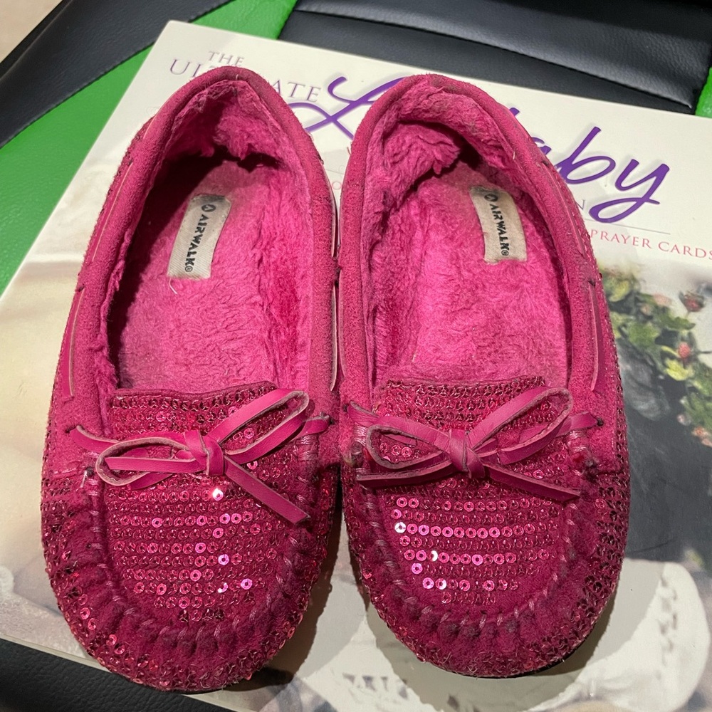 Airwalk Pink Sequin Kids Moccasins